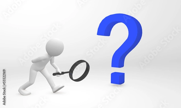 Obraz 3d human detect and get information from a question mark