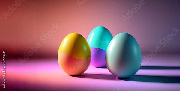 Fototapeta easter eggs, generative ai