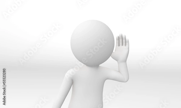 Obraz 3d human in the pose hearing something