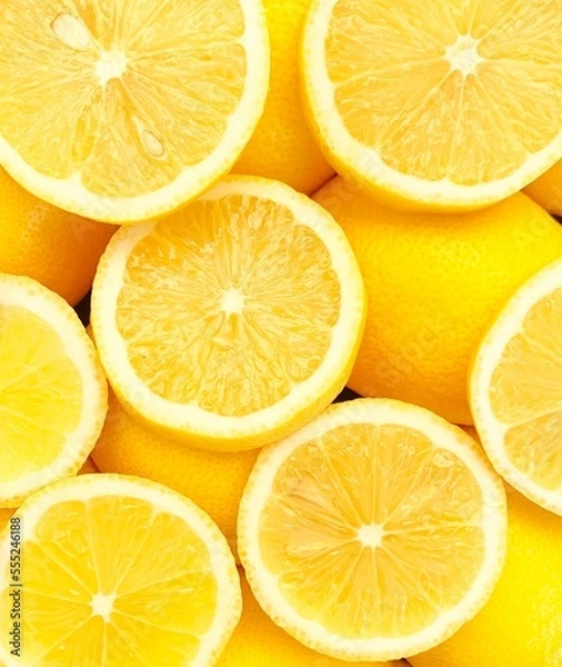 Fototapeta fresh lemon close-up. background with fresh lemon