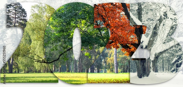 Obraz 2023 on the background of the seasons