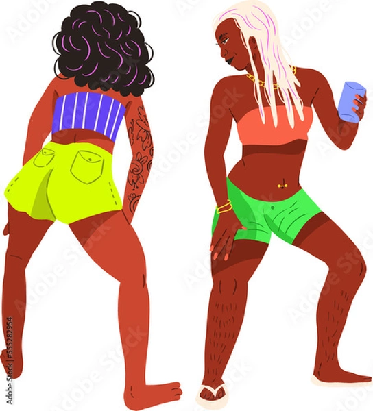 Fototapeta friends dancing funk transparent background