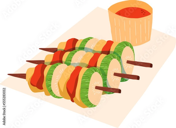 Fototapeta vegan barbecue sauce on the side transparent background