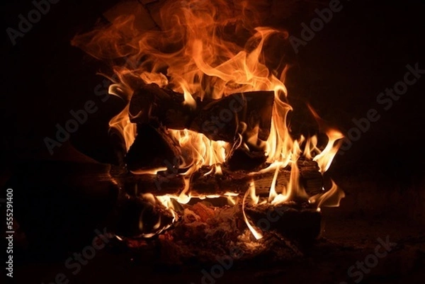 Obraz fire in fireplace