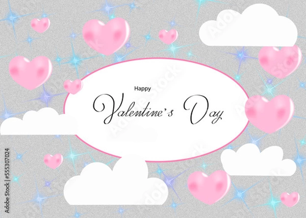 Fototapeta Beautiful card for Valentine's day. Can also be used as a banner or flyer