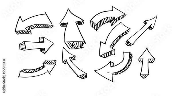 Obraz doodle arrows vector art, flat color