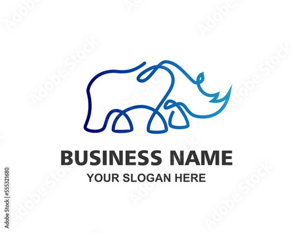 Obraz rhinoceros logo vector