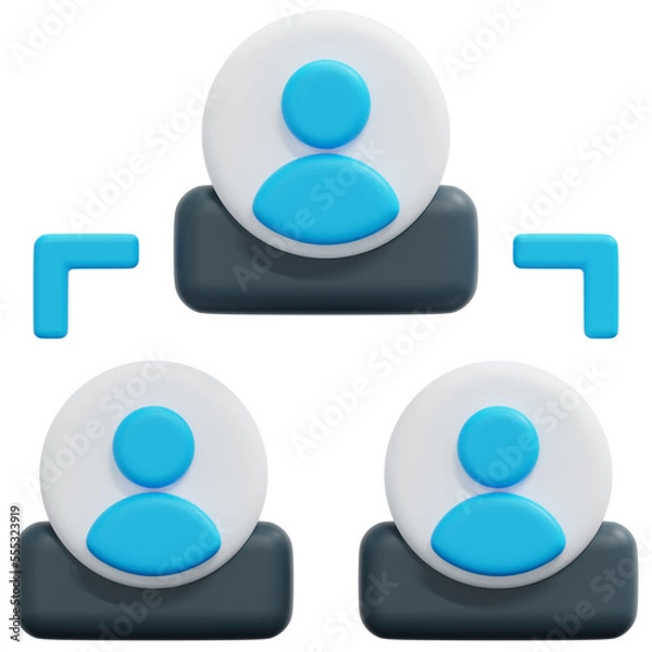 Obraz organization chart 3d render icon illustration