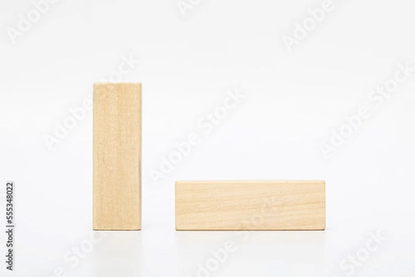 Obraz wooden block on white background