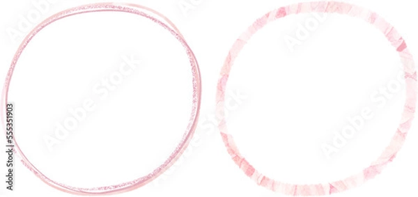 Obraz Vector Pink Pastel Frames with Copyspace, Circle frame, white background