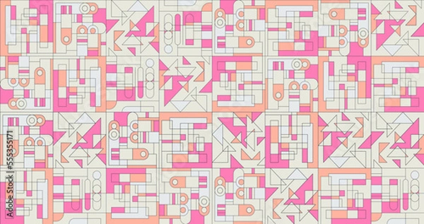 Obraz Fashion minimal illustration art. Abstract geometry mix. Seamless pattern design