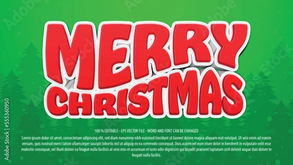 Fototapeta Red 3d editable text effect