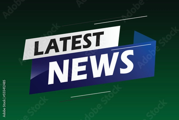 Obraz Latest news word concept vector illustration with blue lines modern futuristic 3d style for landing page template ui web mobile app poster banner flyer background gift card coupon label wallpaper