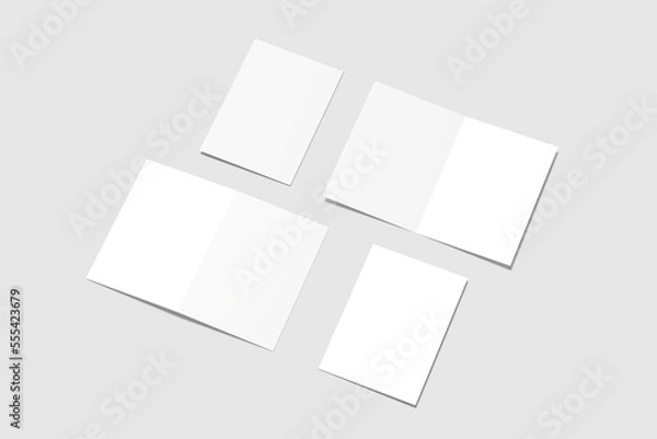 Fototapeta A5 Bifold Brochure Blank Mockup