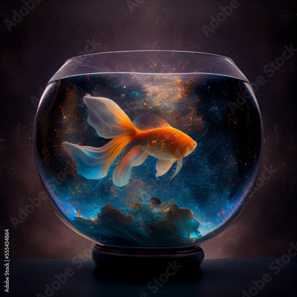Obraz Cosmic fish bowl generative art