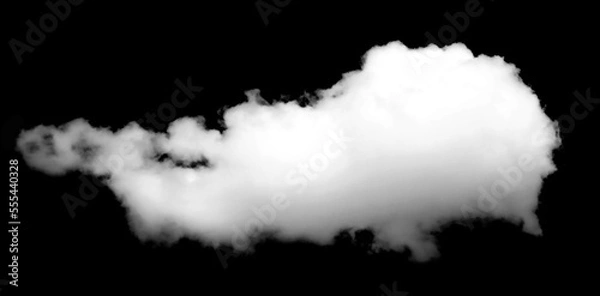 Fototapeta Beautiful white clouds isolated on a black background or black and white haze. In natural summer sky weather gorgeous environment.