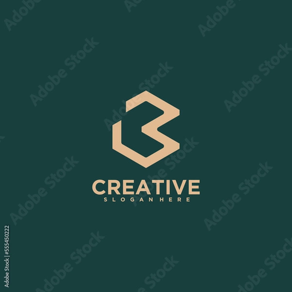 Fototapeta latter B logo design vector