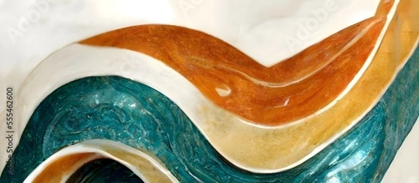 Obraz Abstract ceramic motif. colorful wave background. Antique metallic color combination
