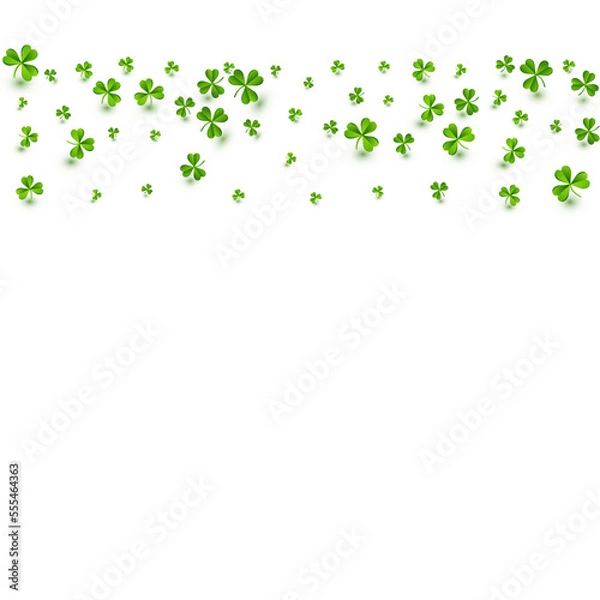 Fototapeta Bright Clover Saint Patrick Vector White