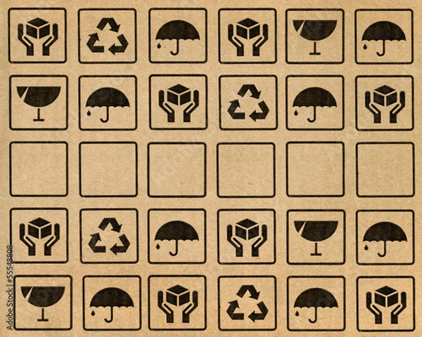 Obraz Cardboard box symbols