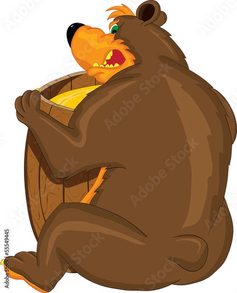 Obraz Жадный медведь недовольно рычит