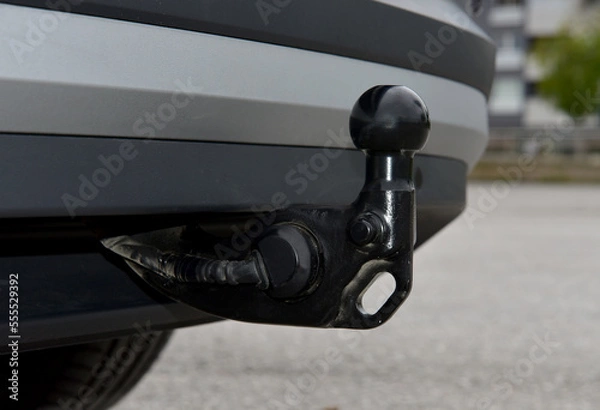 Fototapeta Trailer towing hitch on a passenger car