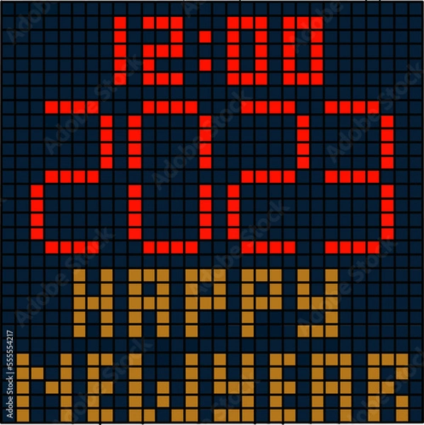 Obraz Happy New Year 2023 illustration background with digital format for advertising banner and fabric