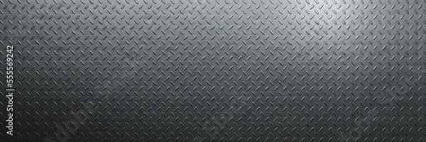 Fototapeta Diamond plate metal background. Brushed metallic texture. 3d rendering