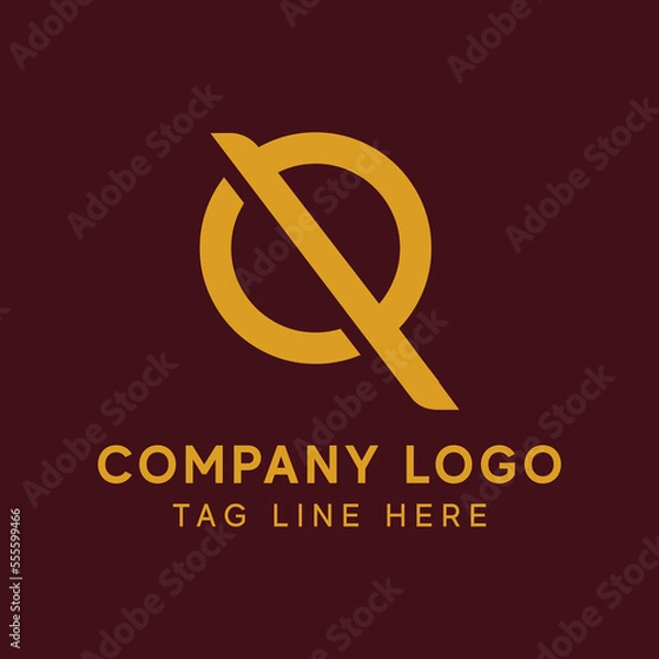 Fototapeta OP, Q, QP logo design template vector