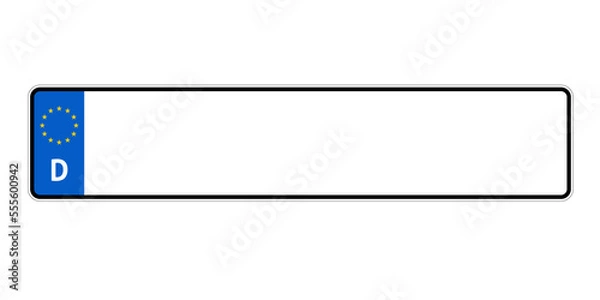 Fototapeta Isolated German Car License Plate Illustration