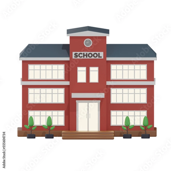 Obraz School Building 6  3D Illustration