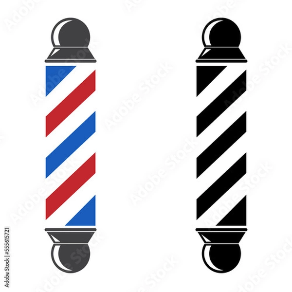 Fototapeta barber pole icon vector illlustration design. the barbershop cylinder lights turned and lit
. Classic Barber shop Pole isolated on a white background
