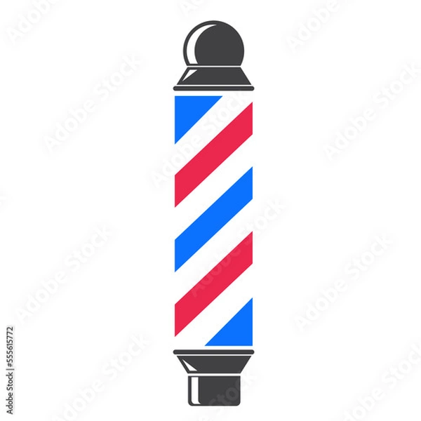 Fototapeta barber pole icon vector illlustration design. the barbershop cylinder lights turned and lit
. Classic Barber shop Pole isolated on a white background
