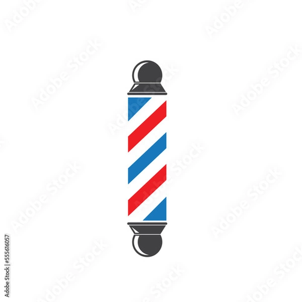 Fototapeta barber pole icon vector illlustration design. the barbershop cylinder lights turned and lit
. Classic Barber shop Pole isolated on a white background
