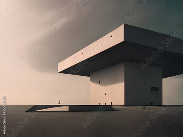 Fototapeta Generative AI,low angle view of building against sky during sunset