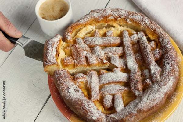 Obraz pie with cheese and coffe