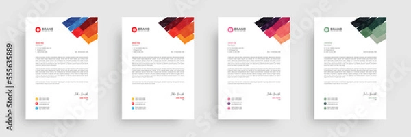Obraz A4 colorful letterhead design template
