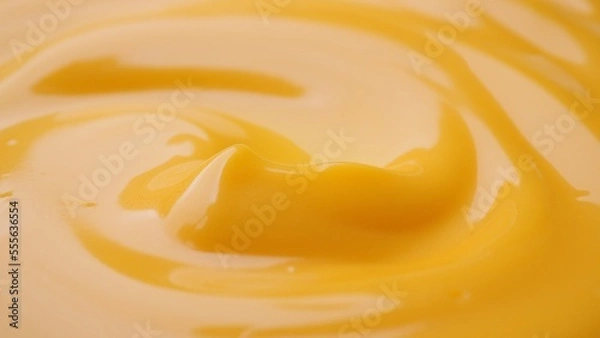 Obraz Yellow cheese sauce close up