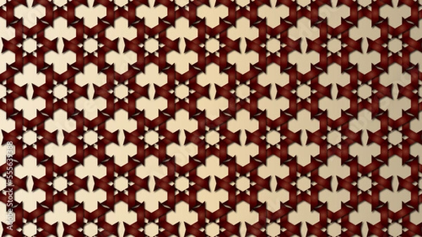 Fototapeta red orange Foliage colored, Retro, Seamless, Pattern, geometric, background, to be used as decoration element texture (geometric, backdrop, shapes, repeated, to create unity and consistency)