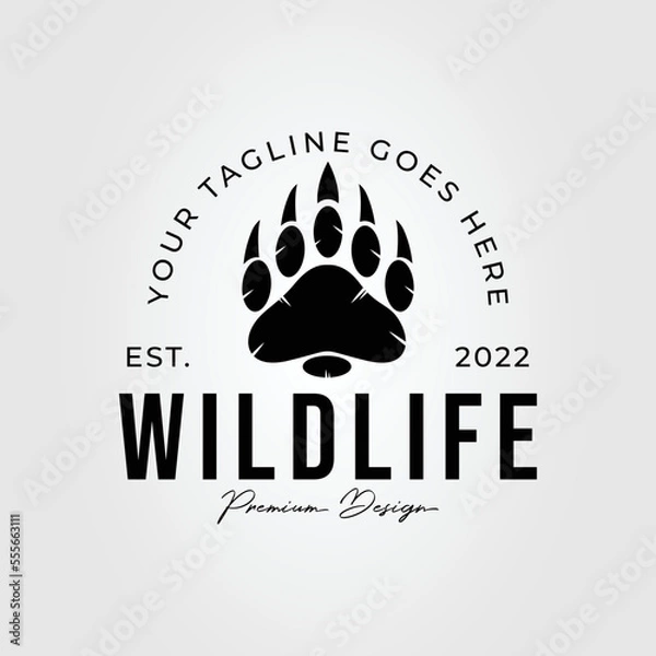 Obraz bear paws or wild claw logo vector illustration design.
