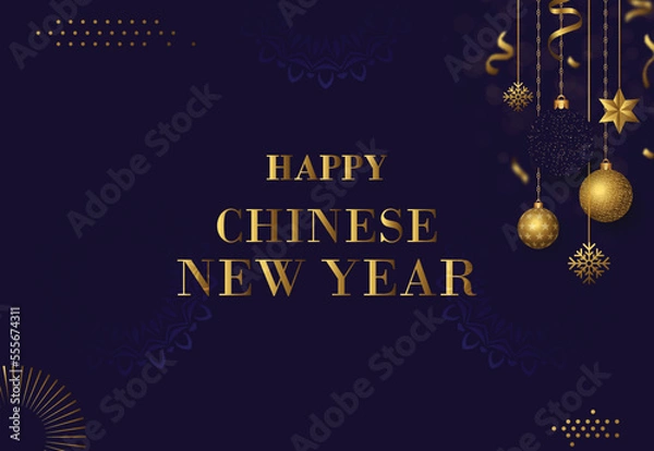 Fototapeta Chinese new year background design template with illustration