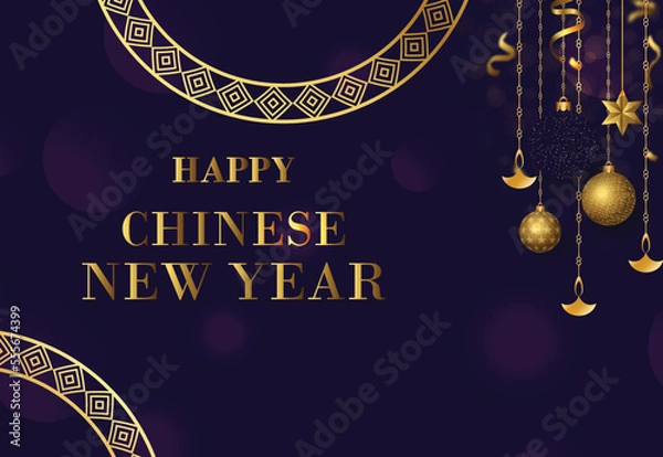 Fototapeta Chinese new year background design template with illustration