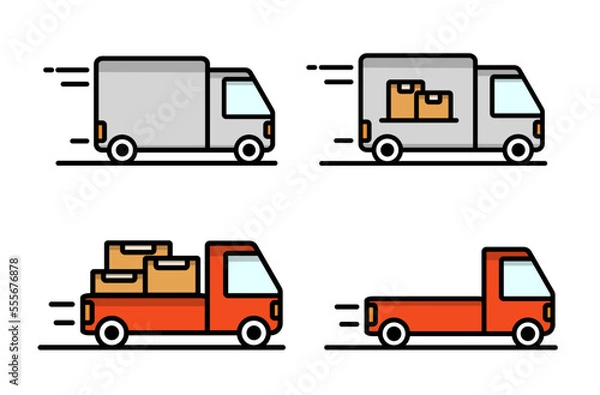 Fototapeta truck icon vector van car delivery vector symbols for transportation app icon web banner logo - Vector