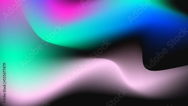 Fototapeta Abstract gradient blur vibrant background. Smooth design background for brochure, poster, banner, flyer and card. Vector illustration.