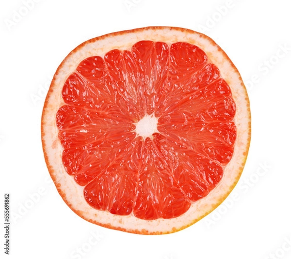 Fototapeta Half of grapefruit isolated on transparent background, PNG.