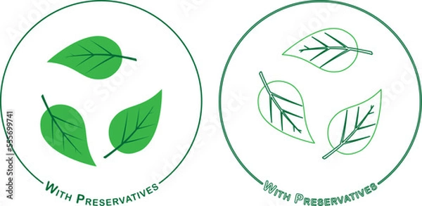 Fototapeta Preservatives icon. Green with two style. With Preservatives.