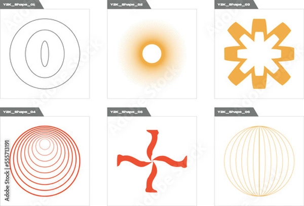 Obraz Retro futuristic elements for design. Extraordinary Graphic Assets. Elements for graphic decoration. Futuristic. Vector illustration
