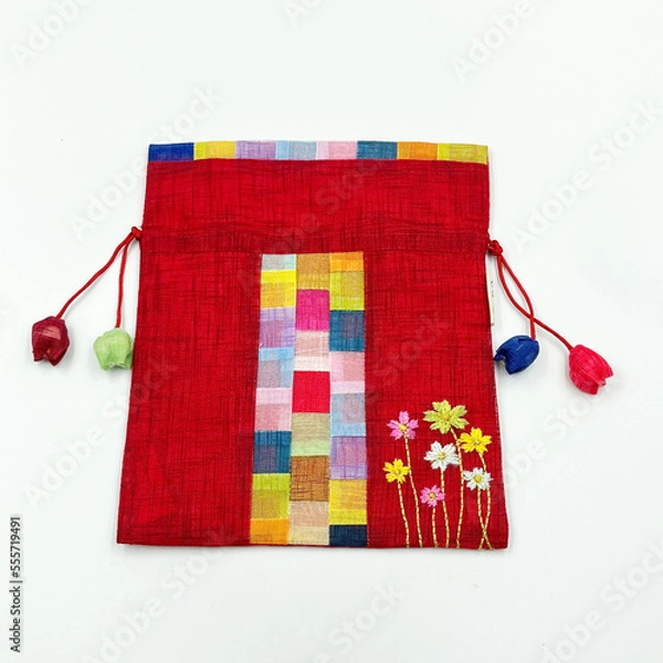 Obraz Embroidered Drawstring pouch bag