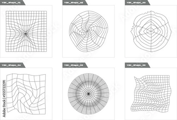 Obraz Brutalism shapes. Big collection of abstract graphic geometric symbols. For modern T-shirts designed. Projects, posters, banners. Vector illustration