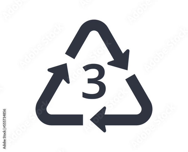 Obraz Recycle PVC icon, number 3. 